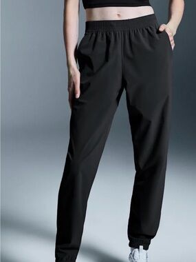 Black Elastic Waist Jogger Pants